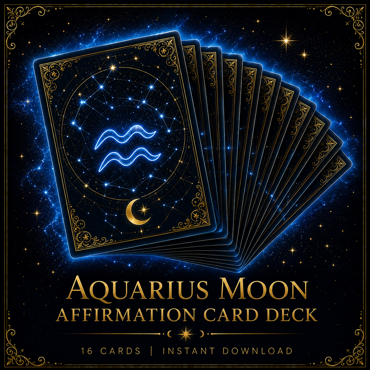 Aquarius Moon Affirmation Card Deck