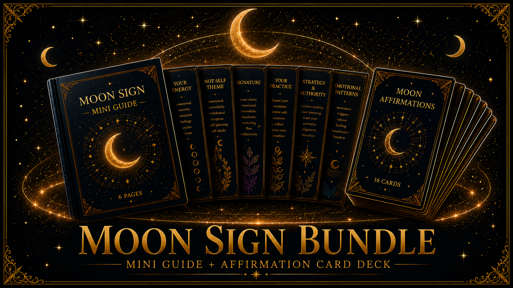 Moon Sign Bundle — Mini Guide + Affirmation Card Deck
