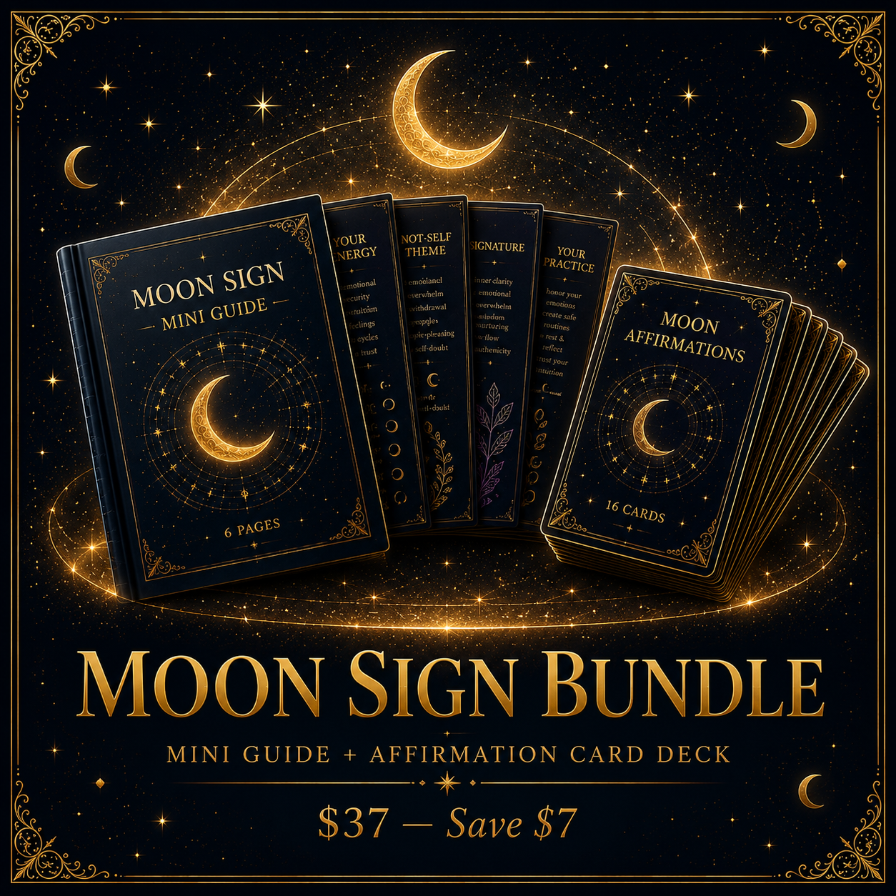 Moon Sign Bundle — Mini Guide + Card Deck